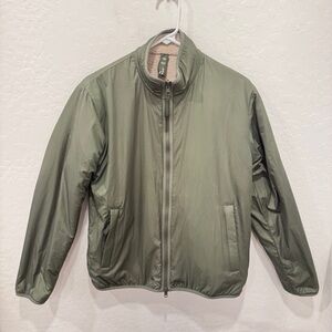 Everlane Renew Reversible Bomber Jacket Womens Small Green Fleece